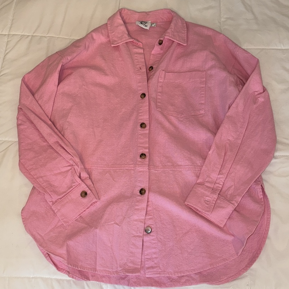 Princess Polly Pink Oversized Button Up